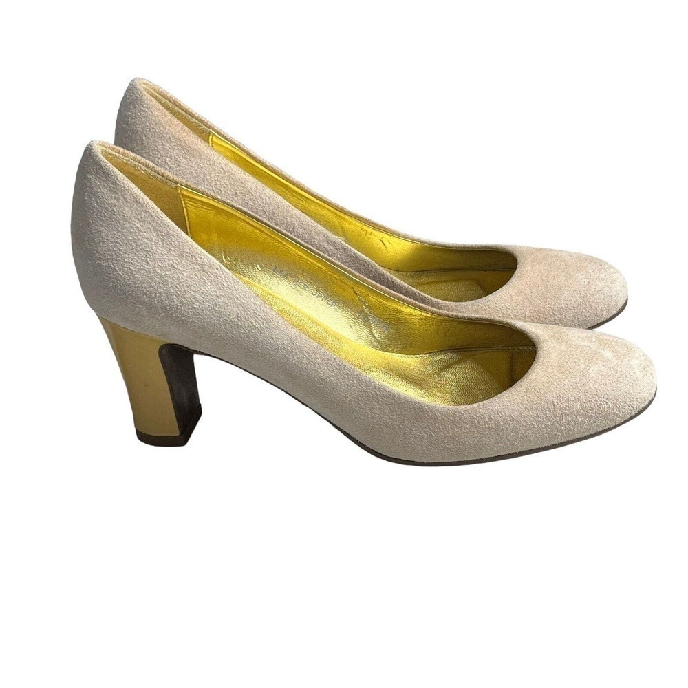 J. Crew Women's Size 5.5 Juliet Pumps Suede Style 16906 Beige Made In Italy